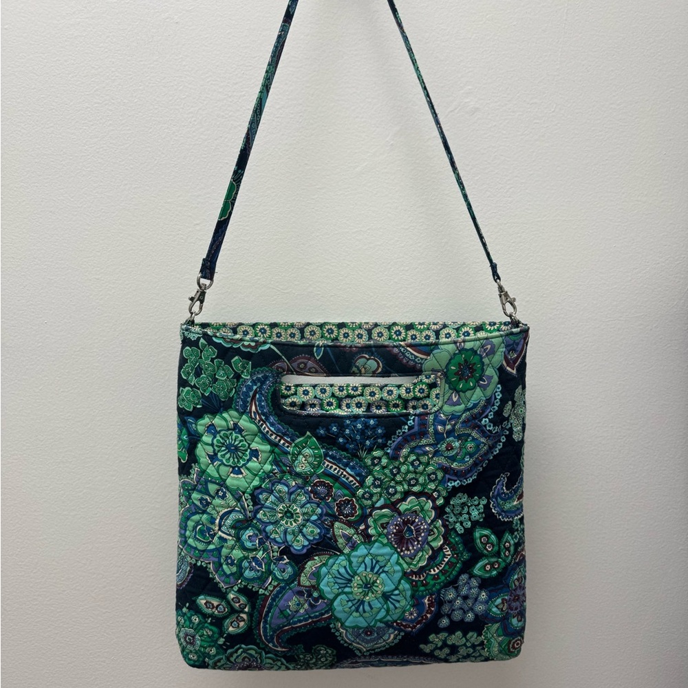 Vera Bradley Floral Shoulder Bag - Green and Blue